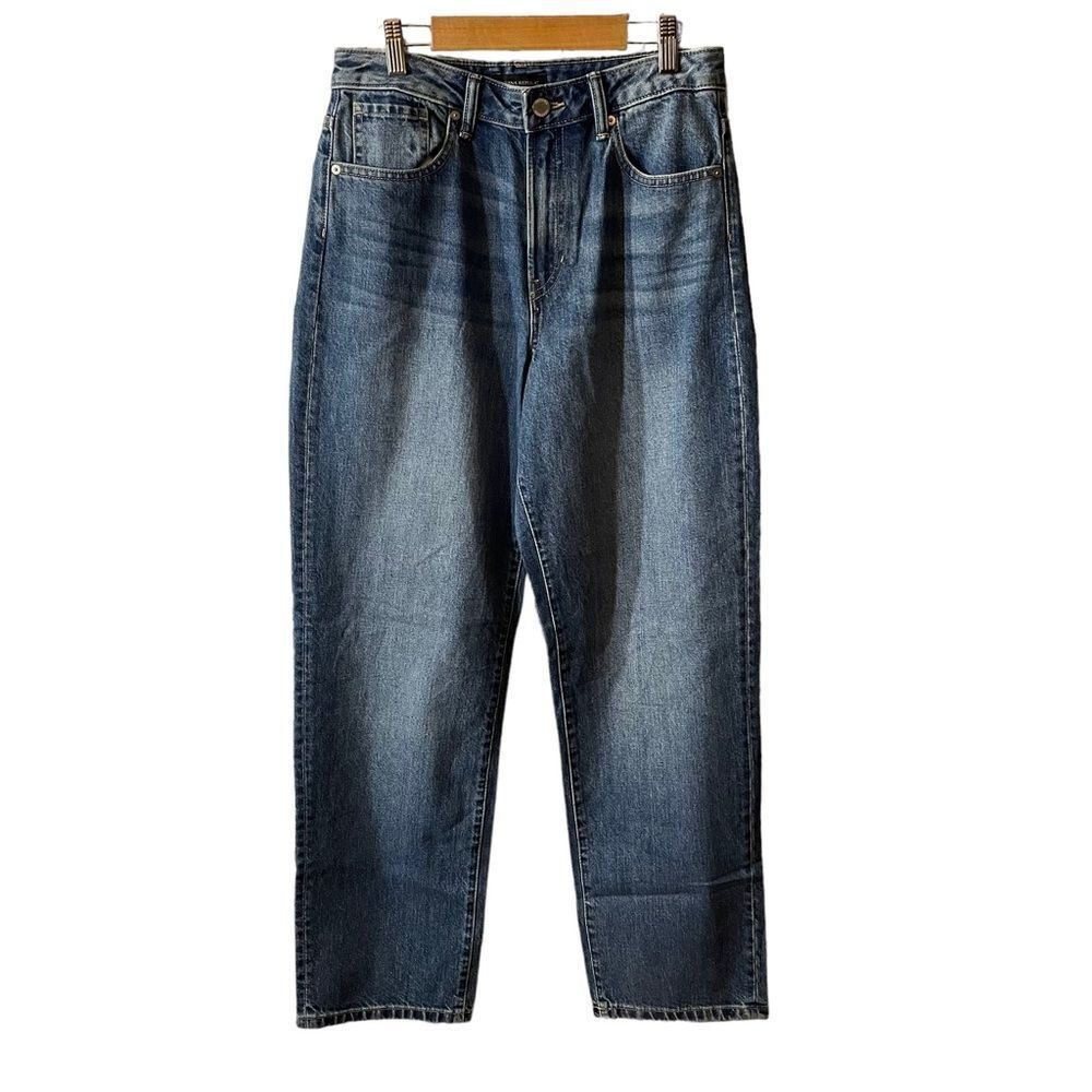 Banana Republic Premium Denim High Rise Straight Leg Jeans Medium Wash Blue
